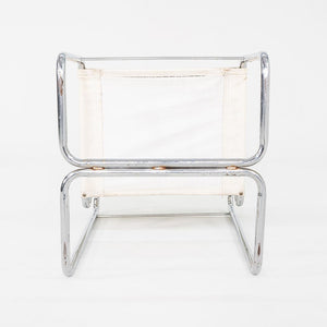 1970s Cosco of Columbus Indiana Chrome Dining Chair Upholstered in White Vinyl