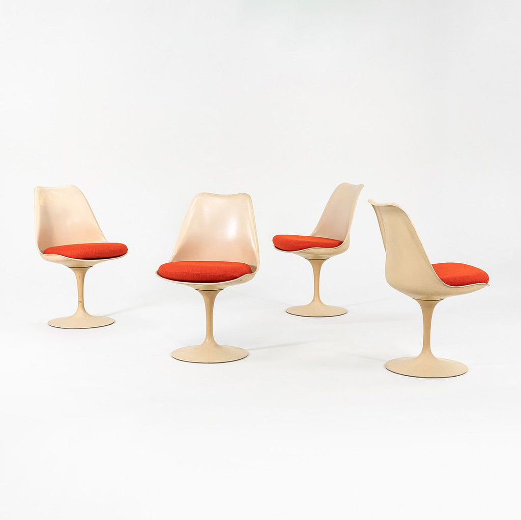 SOLD 1960s Set of Four Tulip Pedestal Side Chairs, Model 151C by Eero Saarinen for Knoll