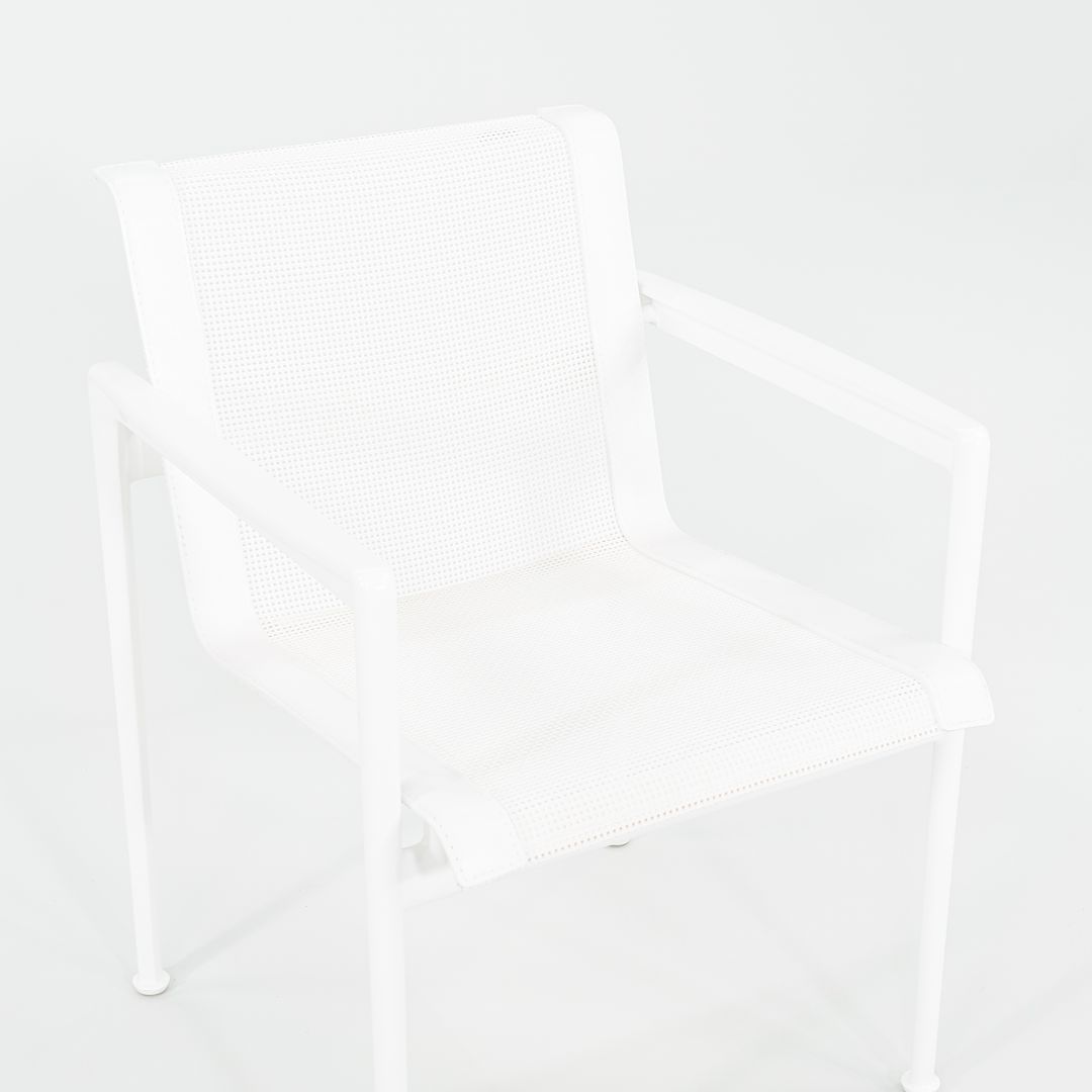 2022 Set of Six Richard Schultz for Knoll 1966 Collection Dining Arm Chairs with White Aluminum Frames