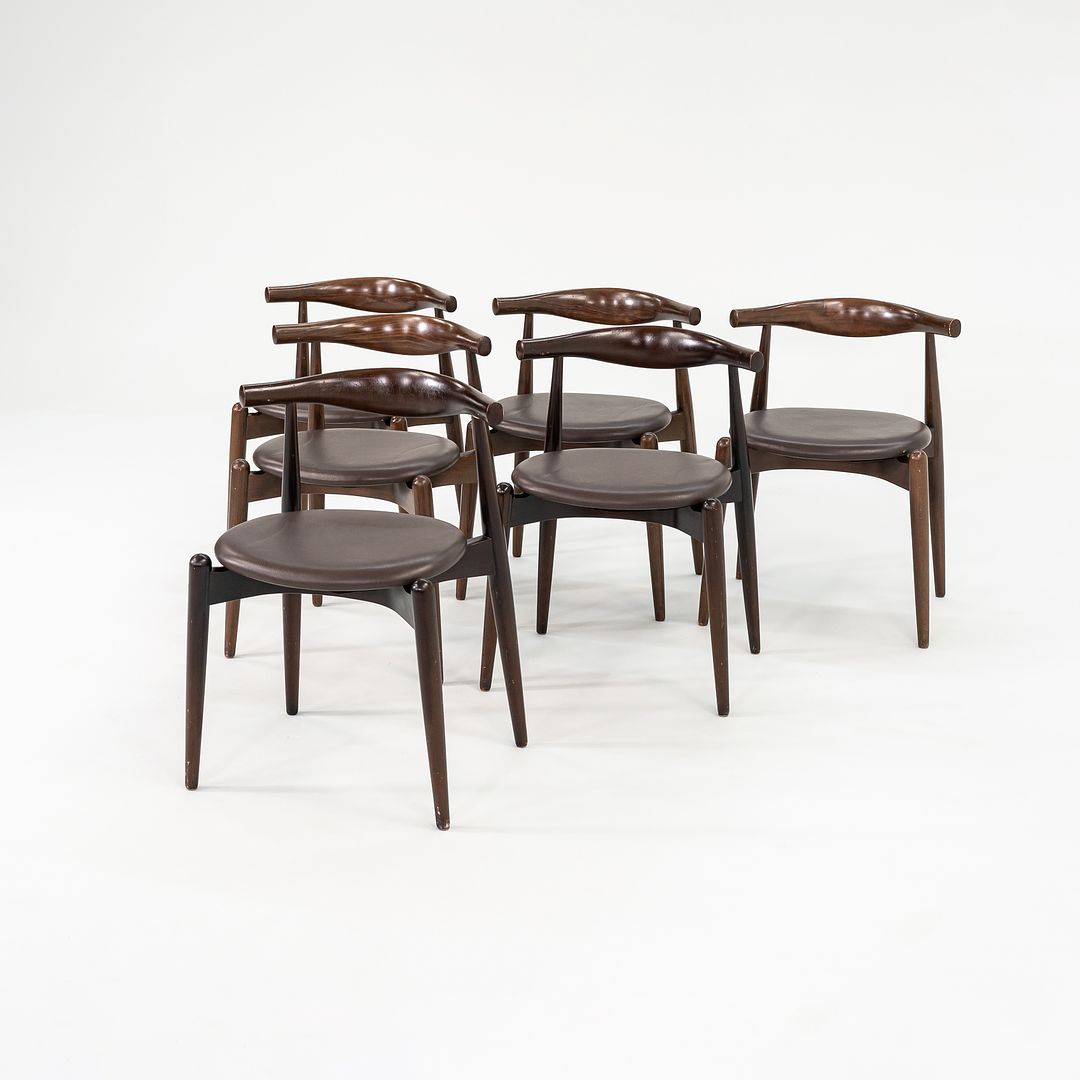 2007 Set of Six CH20 Elbow Dining Chairs by Hans Wegner for Carl Hansen in Stained Oak