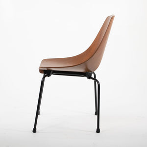 1950s Bentwood Dining Chairs by Carlo Ratti for Industria Legni Curvi Plywood, Teak, Steel, Paint