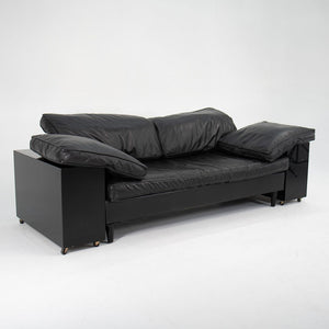 1980s Lota Sofa by Eileen Gray for ClassiCon in Black Leather and Lacquer