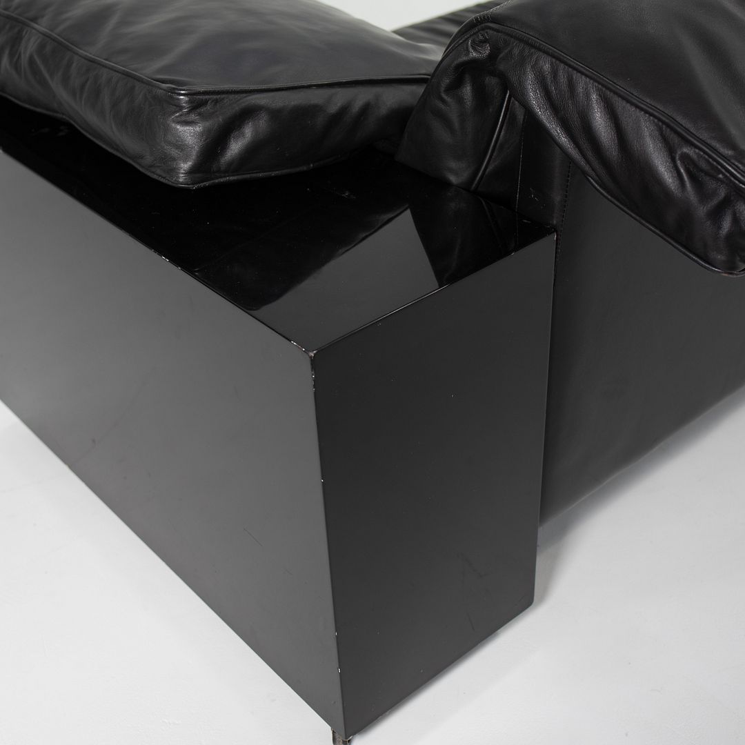 1980s Lota Sofa by Eileen Gray for ClassiCon in Black Leather and Lacquer