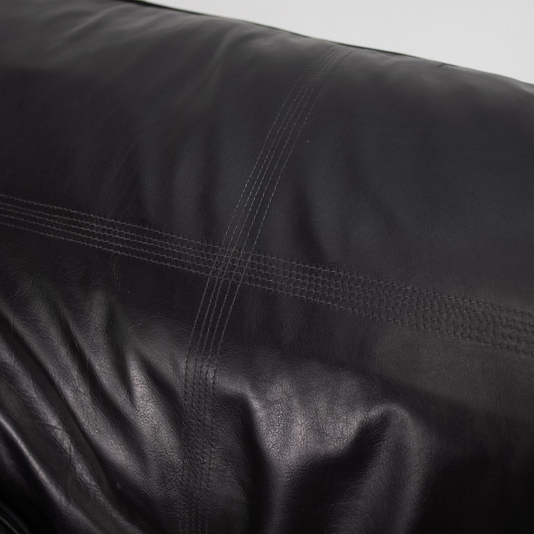 1980s Lota Sofa by Eileen Gray for ClassiCon in Black Leather and Lacquer