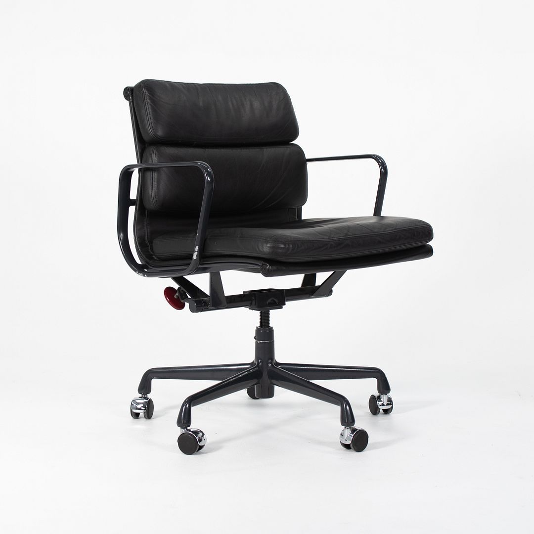 1998 Soft Pad Management Desk Chair by Charles and Ray Eames for Herman Miller with Black Leather and Frame