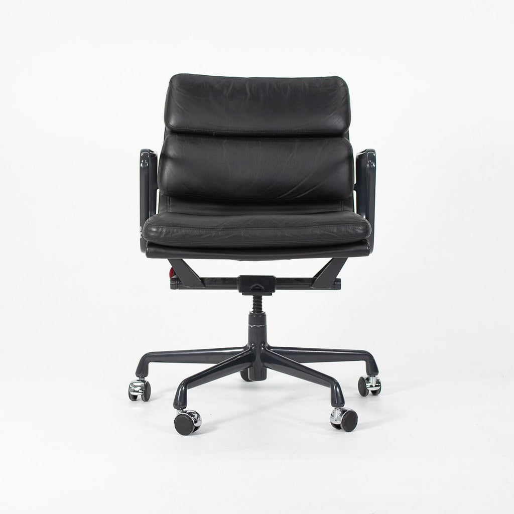 SOLD 1998 Soft Pad Management Desk Chair by Charles and Ray Eames for Herman Miller with Black Leather and Frame
