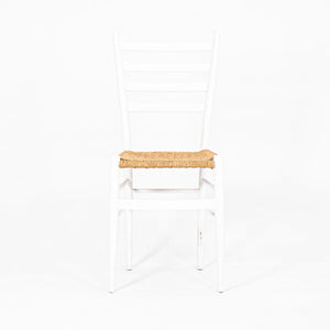 1970s Pair of Italian Ladder Back Chairs w/ Rope Seats in the style of Gio Ponti