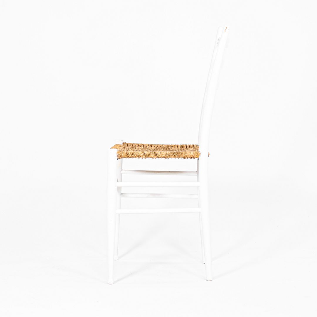 1970s Pair of Italian Ladder Back Chairs w/ Rope Seats in the style of Gio Ponti