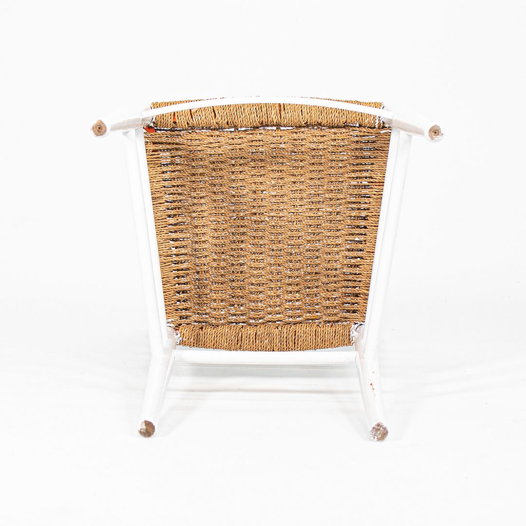 1970s Pair of Italian Ladder Back Chairs w/ Rope Seats in the style of Gio Ponti