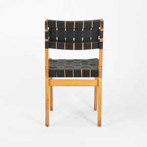 1950 Knoll Risom Side Chair in Lacquered Maple with Black Webbing, Model 666C-WB
