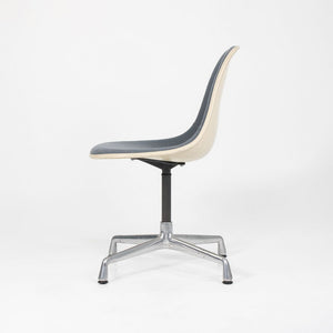 1987 Herman Miller Eames EC430 Swivel Desk Chair in White with Blue Upholstery