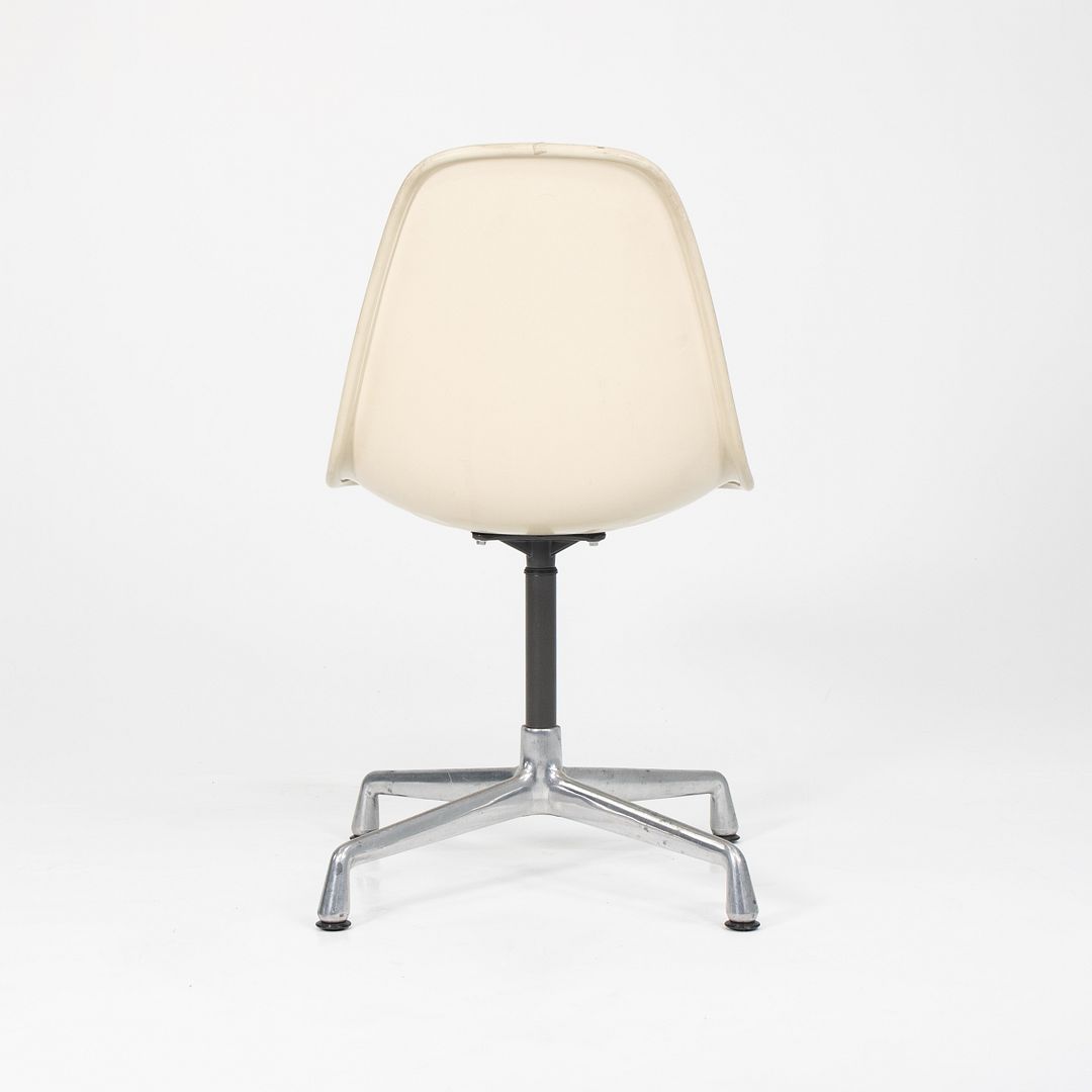 1987 Herman Miller Eames EC430 Swivel Desk Chair in White with Blue Upholstery
