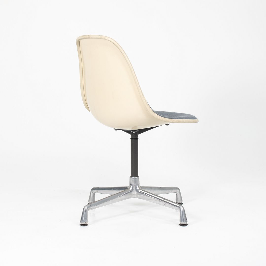 1987 Herman Miller Eames EC430 Swivel Desk Chair in White with Blue Upholstery