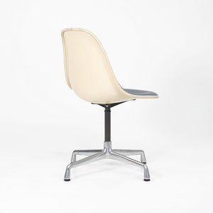 1987 Herman Miller Eames EC430 Swivel Desk Chair in White with Blue Upholstery
