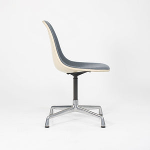 1987 Herman Miller Eames EC430 Swivel Desk Chair in White with Blue Upholstery