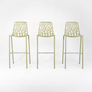 2010s Set of Three Forest Bar Stools by Francesca Petricich and Robby Cantarutti for Fast Italy in Green