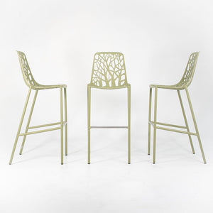 2010s Set of Three Forest Bar Stools by Francesca Petricich and Robby Cantarutti for Fast Italy in Green