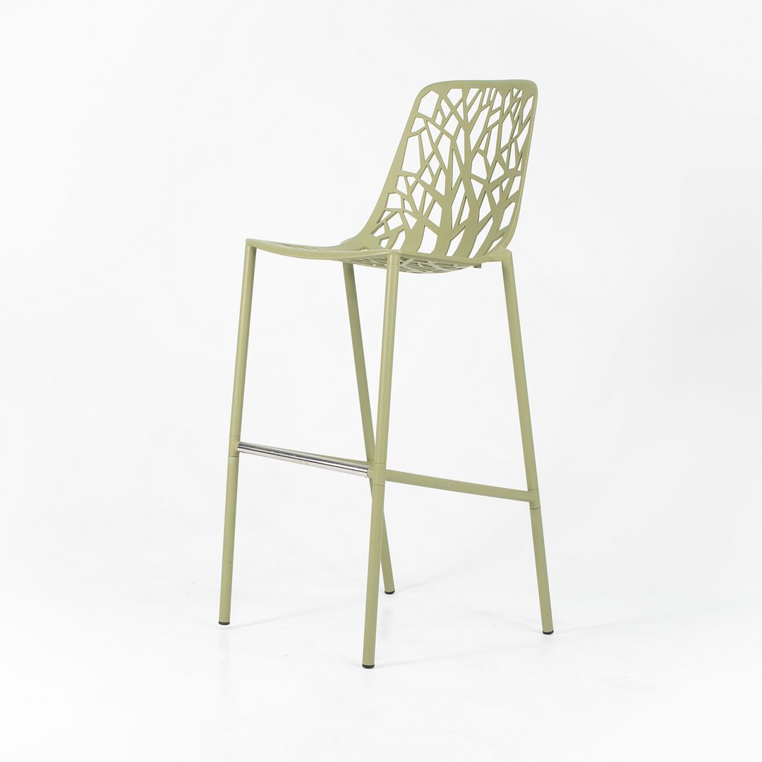 2010s Set of Three Forest Bar Stools by Francesca Petricich and Robby Cantarutti for Fast Italy in Green