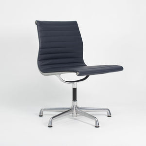 2010s Armless Side Chair by Ray and Charles Eames for Herman Miller in Blue Leather