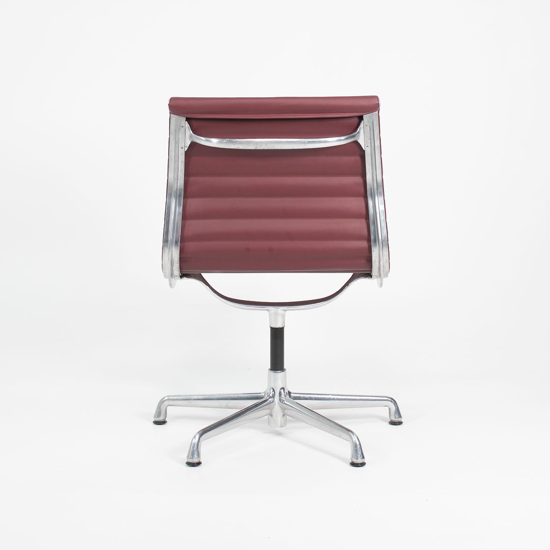 SOLD 2010s Aluminum Group Armless Side Chair by Ray and Charles Eames for Herman Miller in Red Leather
