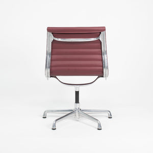 SOLD 2010s Aluminum Group Armless Side Chair by Ray and Charles Eames for Herman Miller in Red Leather