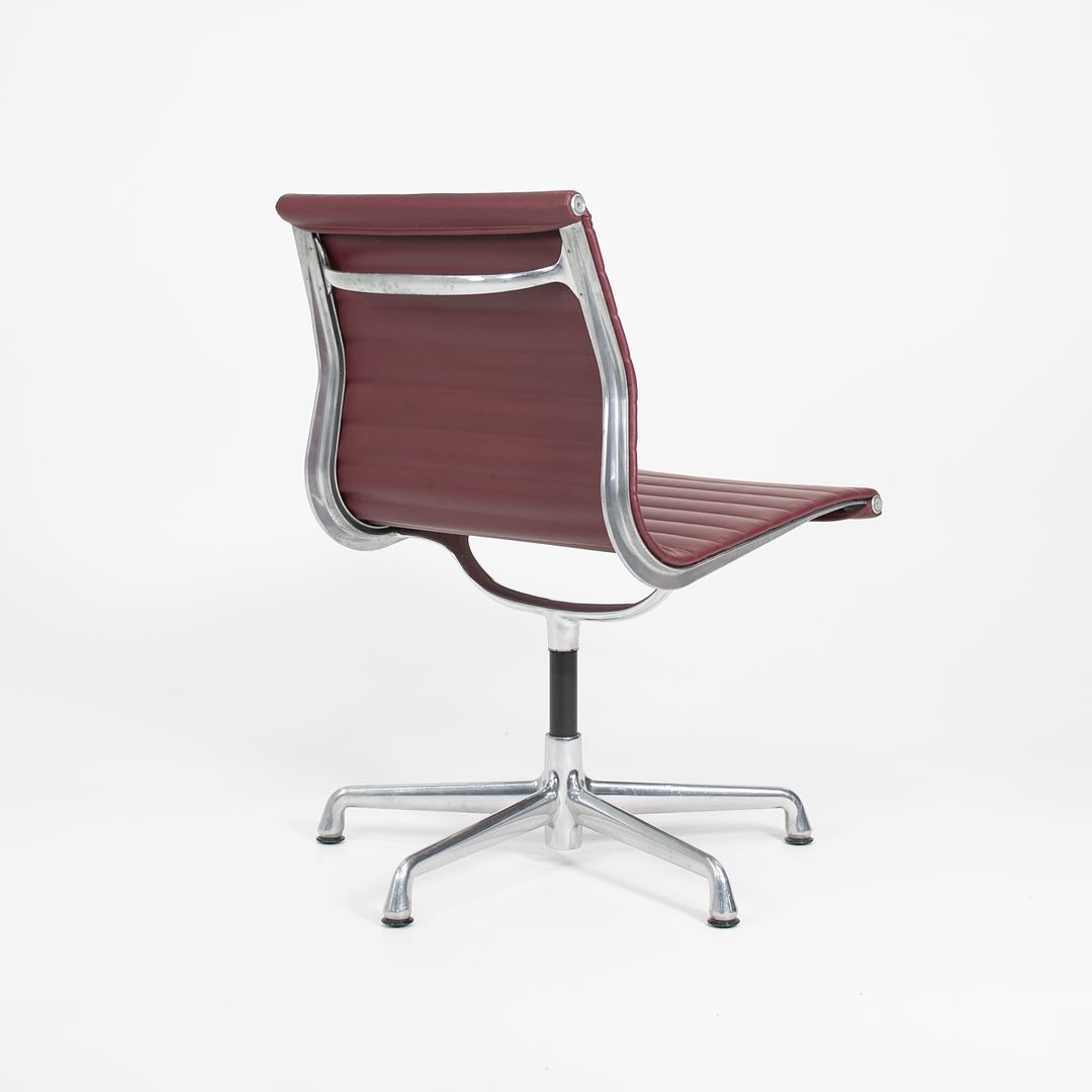 2010s Aluminum Group Armless Side Chair by Ray and Charles Eames for Herman Miller in Red Leather
