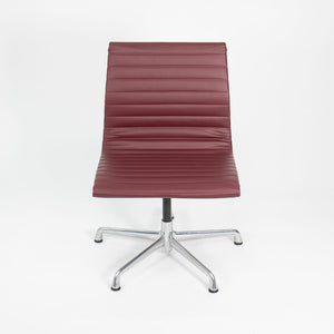 SOLD 2010s Aluminum Group Armless Side Chair by Ray and Charles Eames for Herman Miller in Red Leather