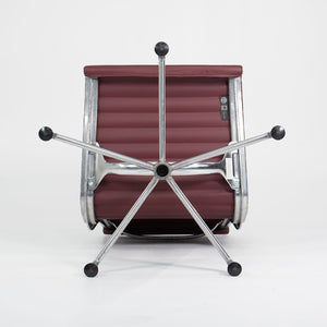 SOLD 2010s Aluminum Group Armless Side Chair by Ray and Charles Eames for Herman Miller in Red Leather