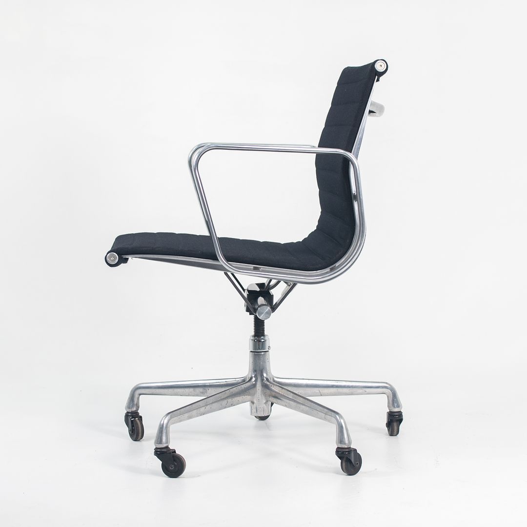 2010s Eames Aluminum Group Management Desk Chair by Ray and Charles Eames for Herman Miller in Black Fabric 2x Available