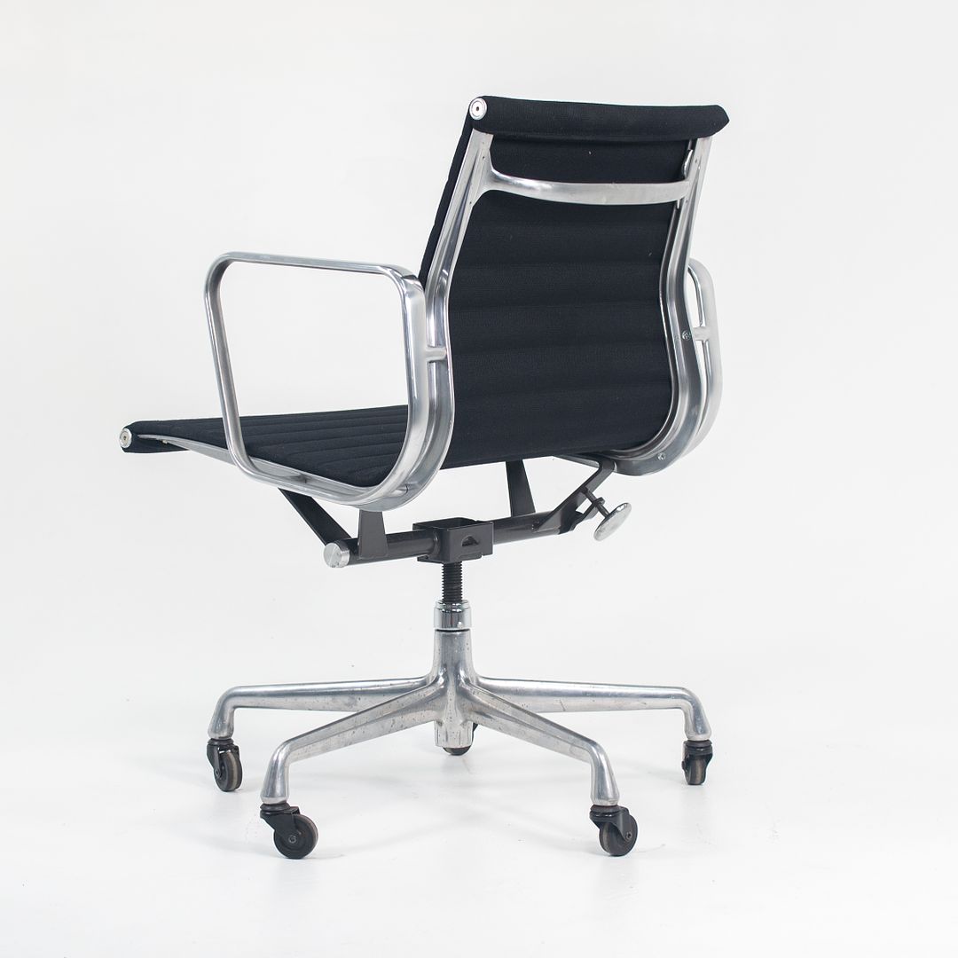 2010s Eames Aluminum Group Management Desk Chair by Ray and Charles Eames for Herman Miller in Black Fabric 2x Available