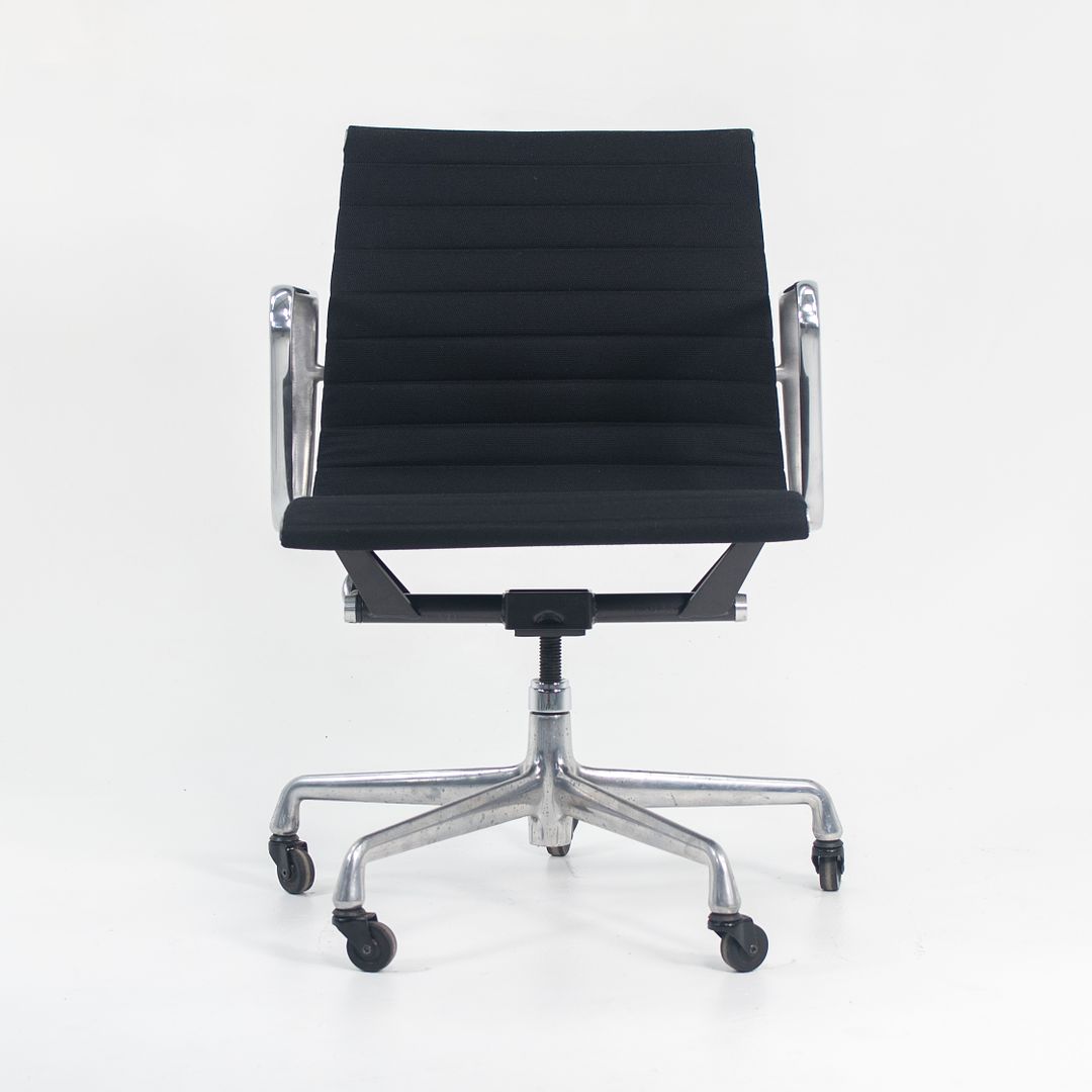 2010s Eames Aluminum Group Management Desk Chair by Ray and Charles Eames for Herman Miller in Black Fabric 2x Available