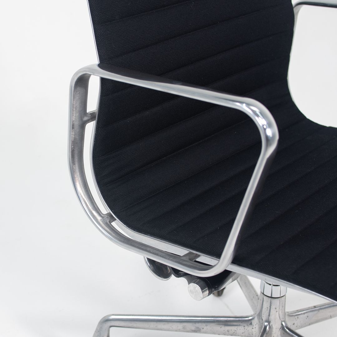 2010s Eames Aluminum Group Management Desk Chair by Ray and Charles Eames for Herman Miller in Black Fabric 2x Available