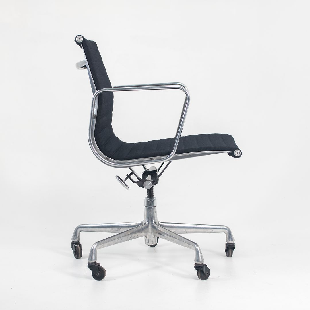 2010s Eames Aluminum Group Management Desk Chair by Ray and Charles Eames for Herman Miller in Black Fabric 2x Available