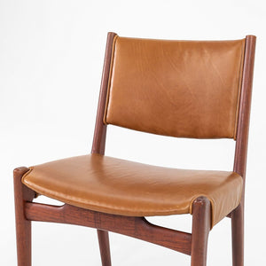 1960s Hans Wegner for Johannes Hansen #957 Armless Side Chair in Teak w/ Leather