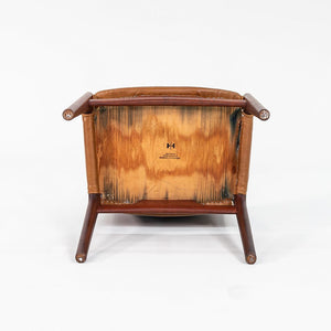 1960s Hans Wegner for Johannes Hansen #957 Armless Side Chair in Teak w/ Leather
