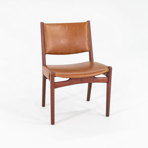 1960s Hans Wegner for Johannes Hansen #957 Armless Side Chair in Teak w/ Leather