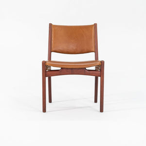 1960s Hans Wegner for Johannes Hansen #957 Armless Side Chair in Teak w/ Leather