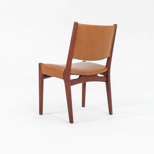 1960s Hans Wegner for Johannes Hansen #957 Armless Side Chair in Teak w/ Leather
