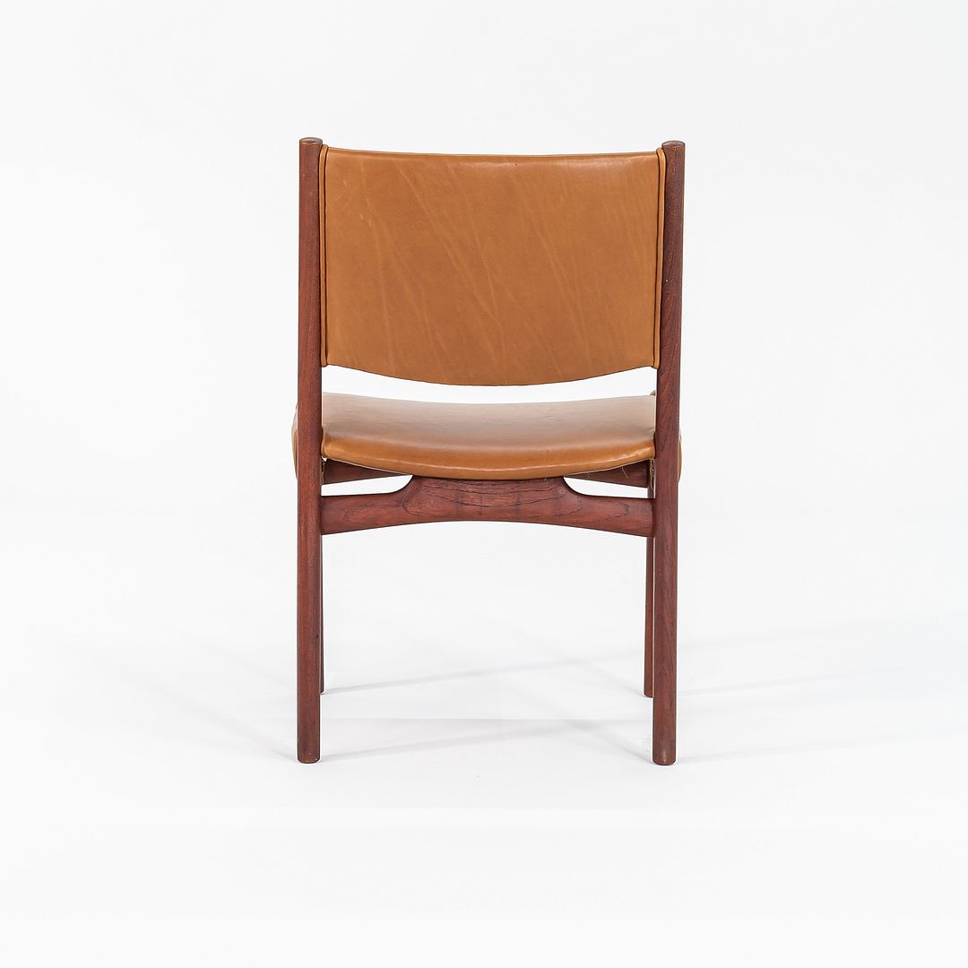 1960s Hans Wegner for Johannes Hansen #957 Armless Side Chair in Teak w/ Leather