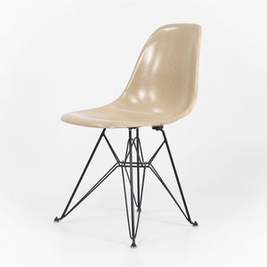 2010s Set of Three Modernica Fiberglass DSR Chairs Oatmeal w/ Black Eiffel Bases