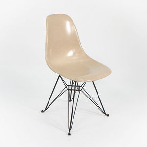 2010s Set of Three Modernica Fiberglass DSR Chairs Oatmeal w/ Black Eiffel Bases