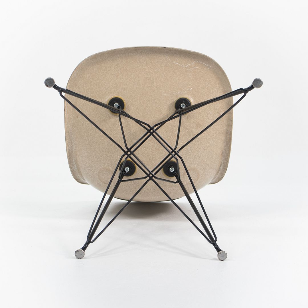 2010s Set of Three Modernica Fiberglass DSR Chairs Oatmeal w/ Black Eiffel Bases
