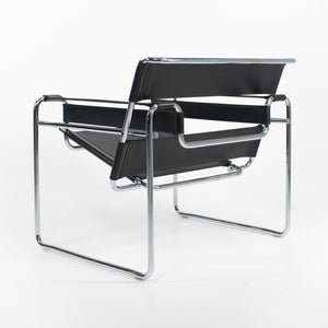 SOLD 2021 Marcel Breuer for Knoll Studio Wassily B3 Lounge Chair in Black Leather 2x Available