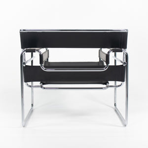 SOLD 2021 Marcel Breuer for Knoll Studio Wassily B3 Lounge Chair in Black Leather 2x Available