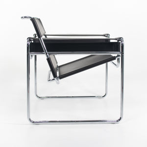 SOLD 2021 Marcel Breuer for Knoll Studio Wassily B3 Lounge Chair in Black Leather 2x Available