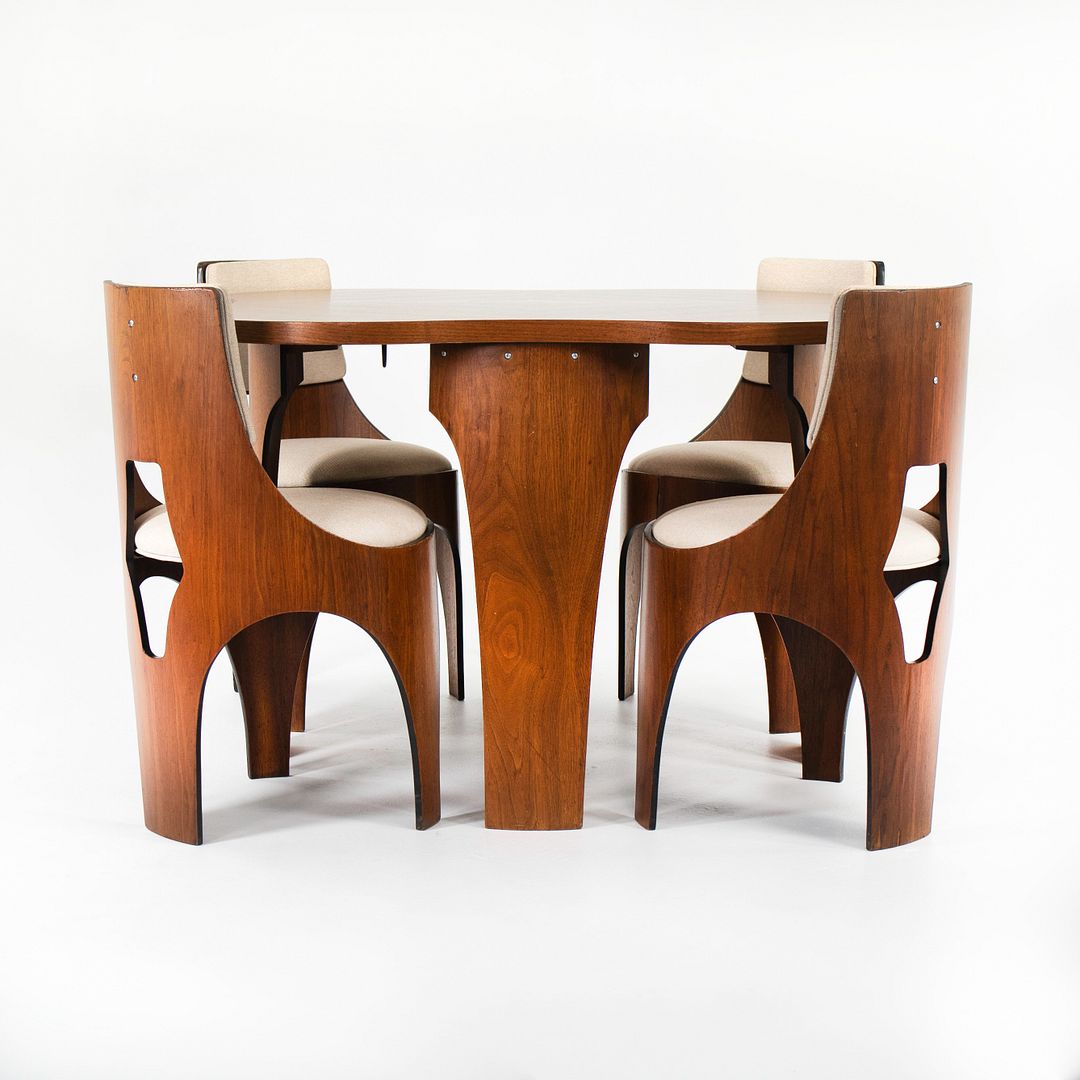 1966 Four Cylindra Dining Chairs and Extension Table by Henry P. Glass for Richbilt Manufacturing