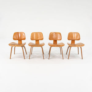1948 Set of Four DCW Dining Chairs by Ray and Charles Eames for Herman Miller in Calico Ash