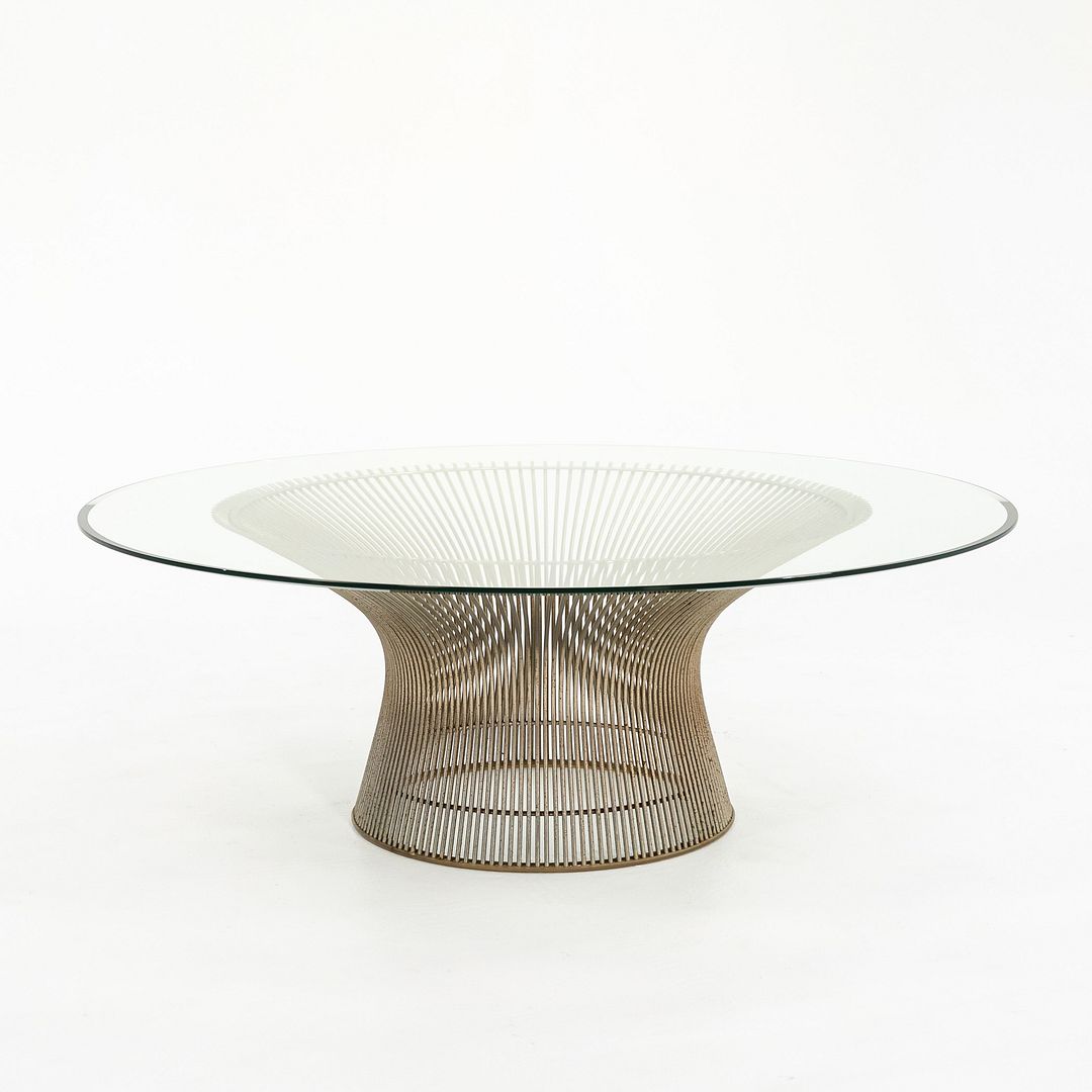 1970s Platner Coffee Table, 3714T by Warren Platner for Knoll in Nickel Plated Steel Wire Rod with 42 inch Top