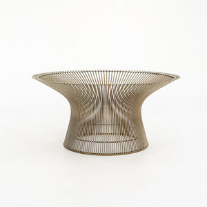 1970s Platner Coffee Table, 3714T by Warren Platner for Knoll in Nickel Plated Steel Wire Rod with 42 inch Top