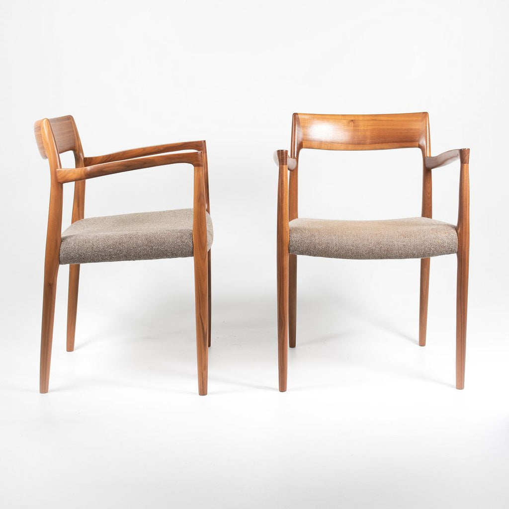 2018 Model 57 Armchair by Niels Otto Moller for J.L. Mollers Mobelfabrik in Walnut and Fabric